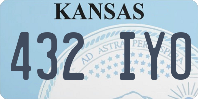 KS license plate 432IYO