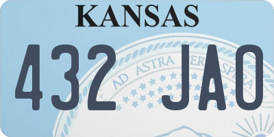 KS license plate 432JAO
