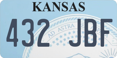 KS license plate 432JBF