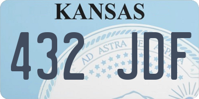 KS license plate 432JDF