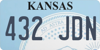 KS license plate 432JDN