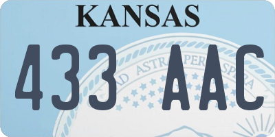 KS license plate 433AAC