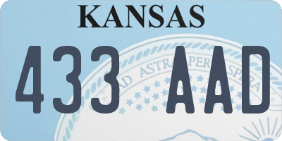 KS license plate 433AAD