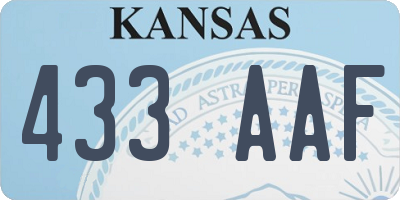 KS license plate 433AAF