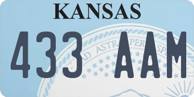 KS license plate 433AAM