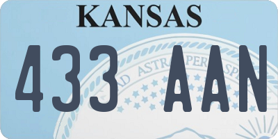 KS license plate 433AAN