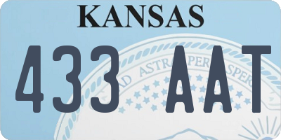 KS license plate 433AAT