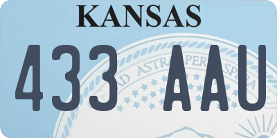 KS license plate 433AAU