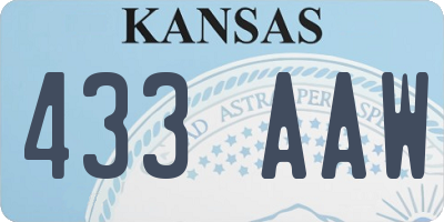 KS license plate 433AAW
