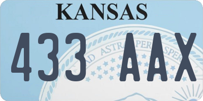 KS license plate 433AAX