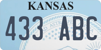 KS license plate 433ABC