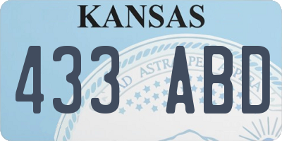 KS license plate 433ABD