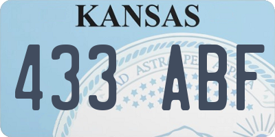KS license plate 433ABF