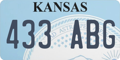KS license plate 433ABG