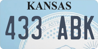 KS license plate 433ABK