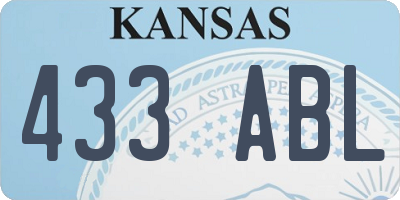 KS license plate 433ABL
