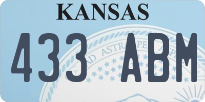 KS license plate 433ABM