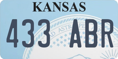 KS license plate 433ABR