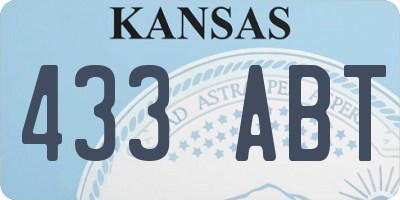 KS license plate 433ABT