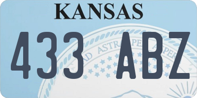 KS license plate 433ABZ