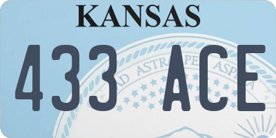 KS license plate 433ACE