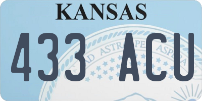 KS license plate 433ACU