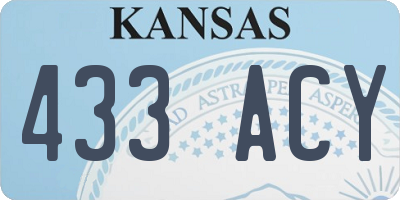 KS license plate 433ACY