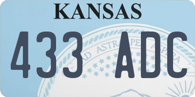 KS license plate 433ADC