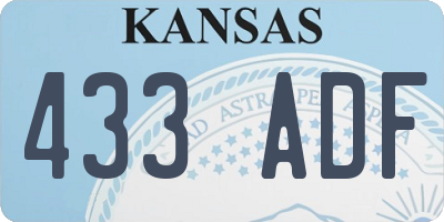 KS license plate 433ADF