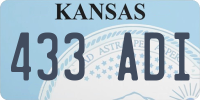KS license plate 433ADI