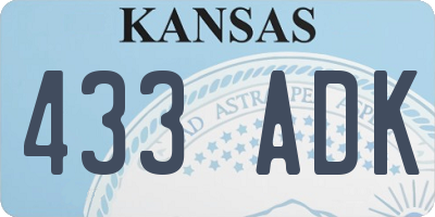 KS license plate 433ADK