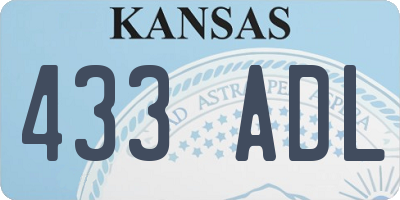 KS license plate 433ADL
