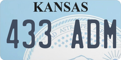 KS license plate 433ADM