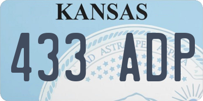 KS license plate 433ADP