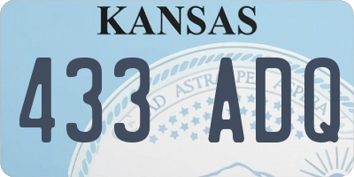 KS license plate 433ADQ