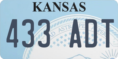 KS license plate 433ADT