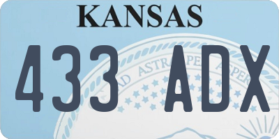 KS license plate 433ADX