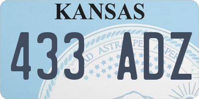 KS license plate 433ADZ