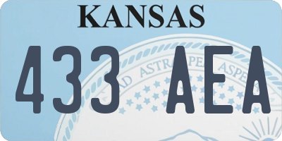 KS license plate 433AEA