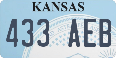 KS license plate 433AEB