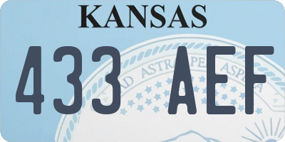 KS license plate 433AEF