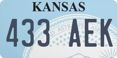 KS license plate 433AEK