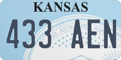 KS license plate 433AEN