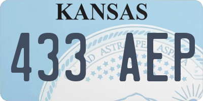 KS license plate 433AEP