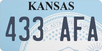KS license plate 433AFA