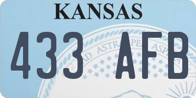 KS license plate 433AFB