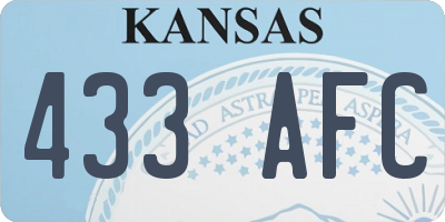 KS license plate 433AFC