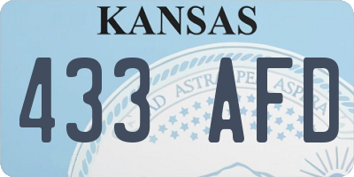 KS license plate 433AFD