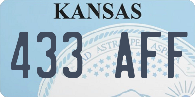 KS license plate 433AFF