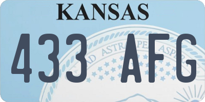 KS license plate 433AFG